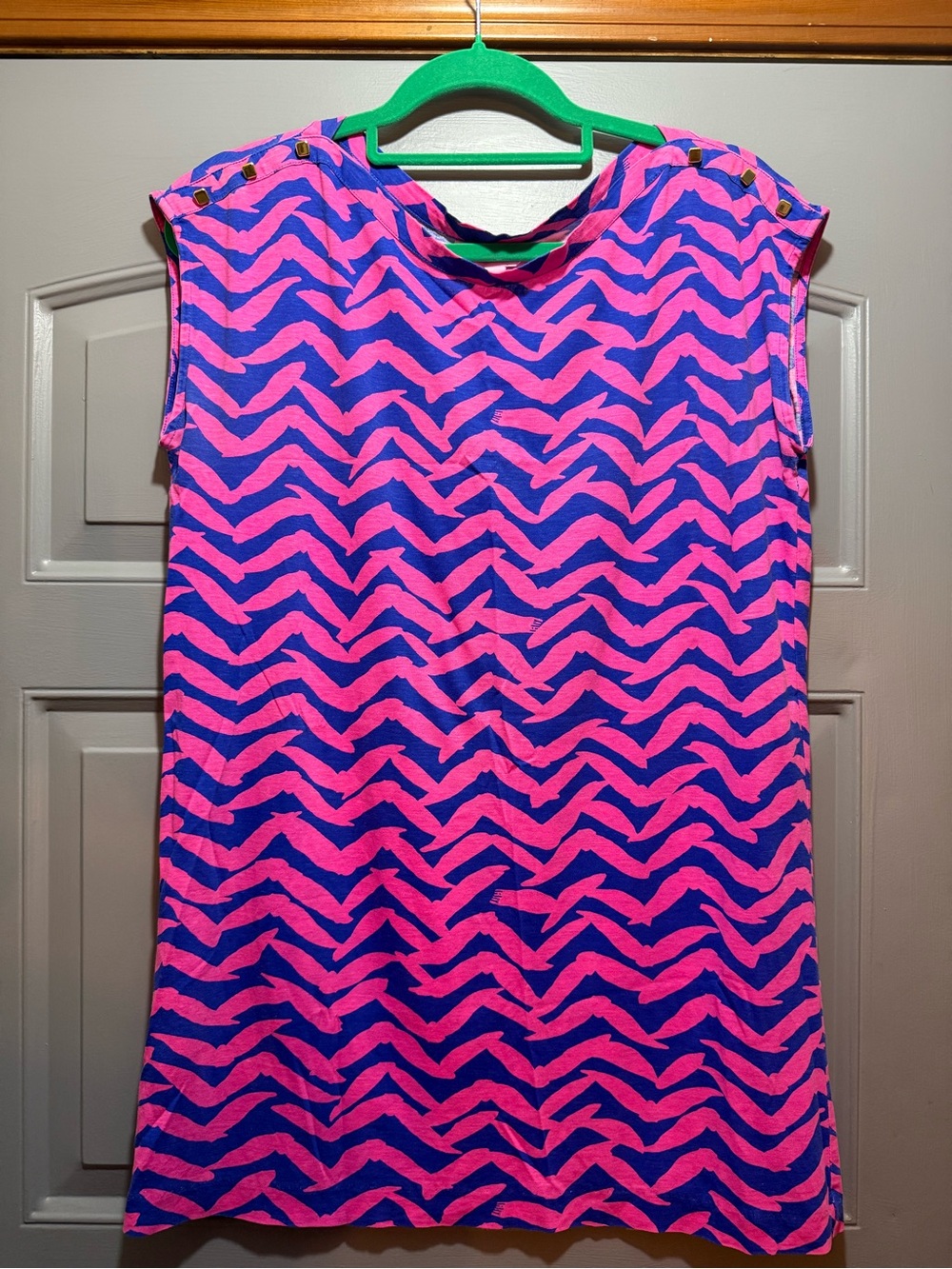 Pink and Blue Zigzag Sleeveless Tunic (med) Lilly Pulitzer